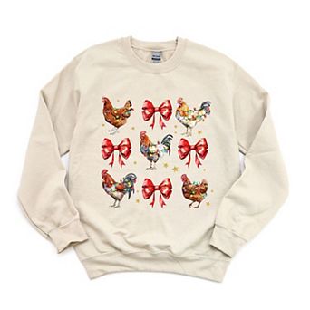 Coquette Christmas Chicken Sweatshirt