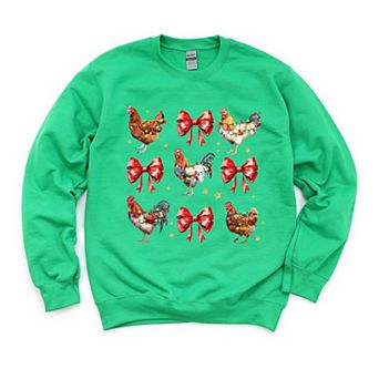 Coquette Christmas Chicken Sweatshirt