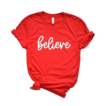Believe Bold Cursive Short Sleeve Graphic Tee