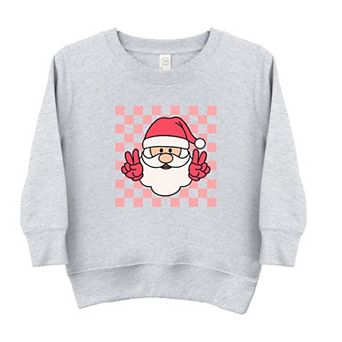 Checkered Santa Toddler Graphic Sweatshirt