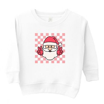 Checkered Santa Toddler Graphic Sweatshirt