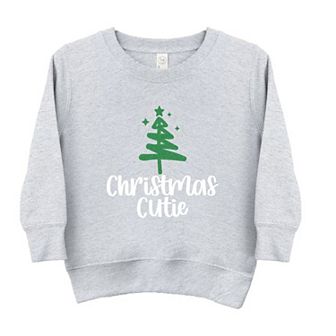 Christmas Cutie Tree Glitter Toddler Graphic Sweatshirt