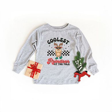 Coolest Reindeer At The Pole Youth Long Sleeve Graphic Tee