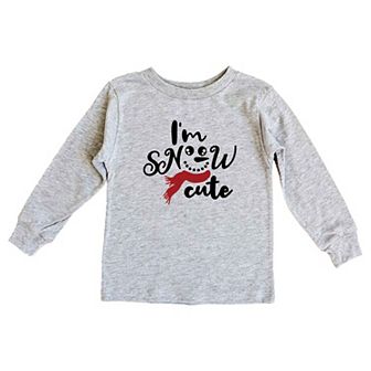 I'm Snow Cute Glitter Toddler Long Sleeve Graphic Tee