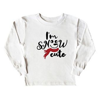 I'm Snow Cute Glitter Toddler Long Sleeve Graphic Tee