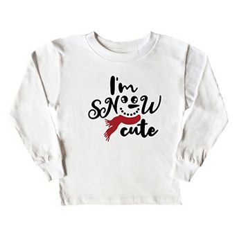 I'm Snow Cute Glitter Toddler Long Sleeve Graphic Tee