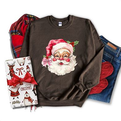 Simply Sage Market Watercolor Santa Face Sweatshirt