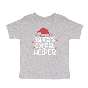 Santa's Cutest Helper Glitter Youth Short Sleeve Graphic Tee
