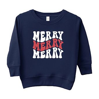 Merry Stacked Wavy Glitter Youth Ultra-soft Graphic Sweatshirt