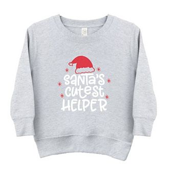 Santa's Cutest Helper Glitter Youth Ultra-soft Graphic Sweatshirt