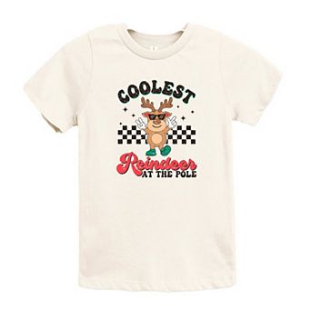 Coolest Reindeer At The Pole Youth Short Sleeve Graphic Tee
