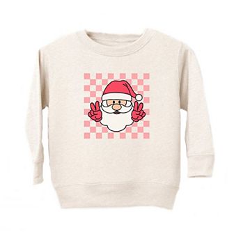 Checkered Santa Youth Ultra-soft Graphic Sweatshirt