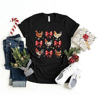 Coquette Christmas Chicken Short Sleeve Graphic Tee