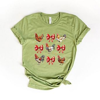 Coquette Christmas Chicken Short Sleeve Graphic Tee