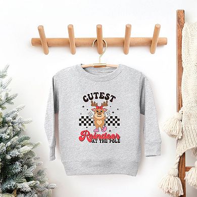 Cutest Reindeer At The Pole Toddler Graphic Sweatshirt