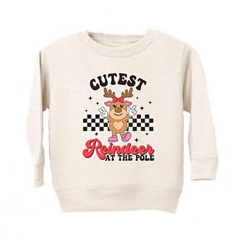 Cutest Reindeer At The Pole Toddler Graphic Sweatshirt
