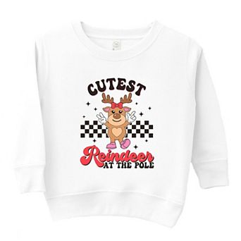 Cutest Reindeer At The Pole Toddler Graphic Sweatshirt