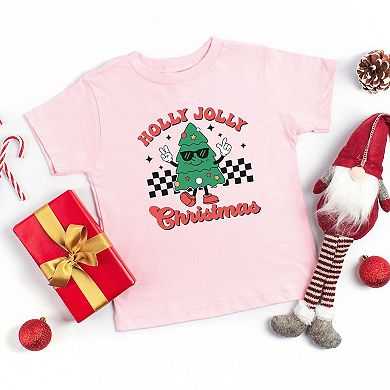 Holly Jolly Christmas Tree Toddler Short Sleeve Graphic Tee