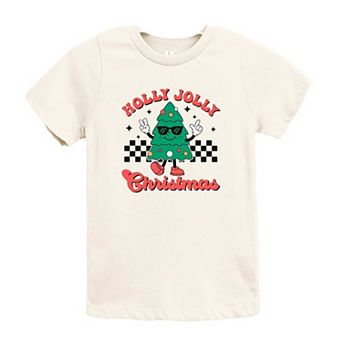 Holly Jolly Christmas Tree Toddler Short Sleeve Graphic Tee