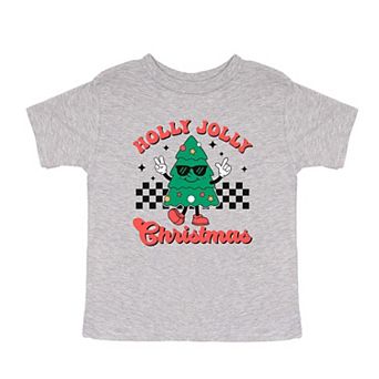 Holly Jolly Christmas Tree Toddler Short Sleeve Graphic Tee