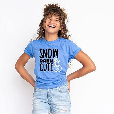 Snow Darn Cute Glitter Youth Short Sleeve Graphic Tee