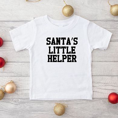 Santa's Little Helper Words Youth Short Sleeve Graphic Tee