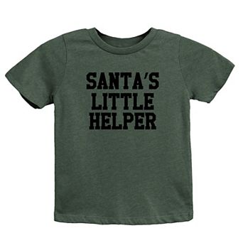 Santa's Little Helper Words Youth Short Sleeve Graphic Tee