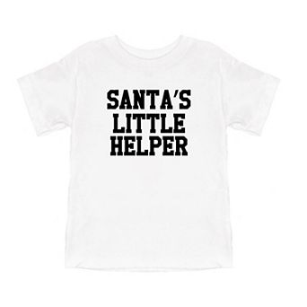 Santa's Little Helper Words Youth Short Sleeve Graphic Tee
