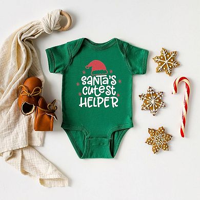 The Juniper Shop Santa's Cutest Helper Glitter Baby Bodysuit