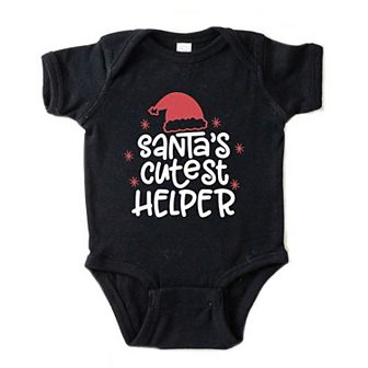 The Juniper Shop Santa's Cutest Helper Glitter Baby Bodysuit