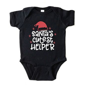 The Juniper Shop Santa's Cutest Helper Glitter Baby Bodysuit