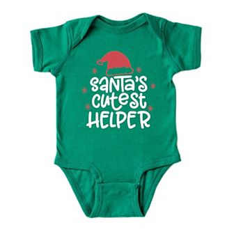 The Juniper Shop Santa's Cutest Helper Glitter Baby Bodysuit