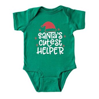 The Juniper Shop Santa's Cutest Helper Glitter Baby Bodysuit