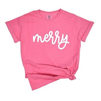 Merry Bold Cursive Garment Dyed Tees