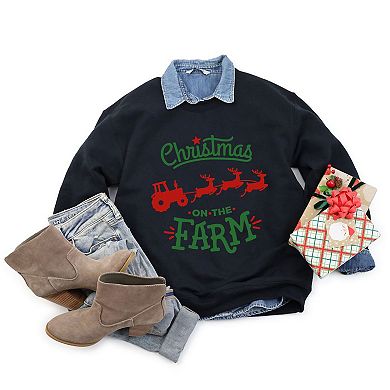 Christmas On The Farm Tractor Sweatshirt