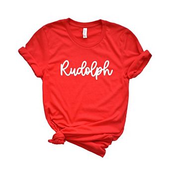 Rudolph Bold Cursive Short Sleeve Graphic Tee