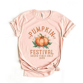 Simply Sage Market Pumpkin Gourd Vibes Only Short Sleeve Tee - 2XL - Blush