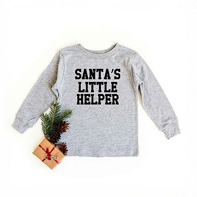 Santa's Little Helper Words Toddler Long Sleeve Graphic Tee