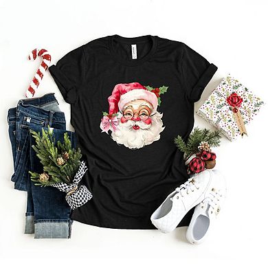 Simply Sage Market Watercolor Santa Face Short Sleeve Tee