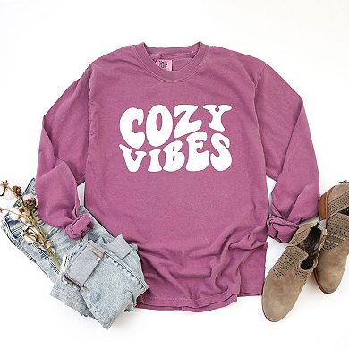 Cozy Vibes Garment Dyed Long Sleeve Tees