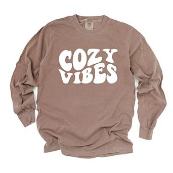 Cozy Vibes Garment Dyed Long Sleeve Tees