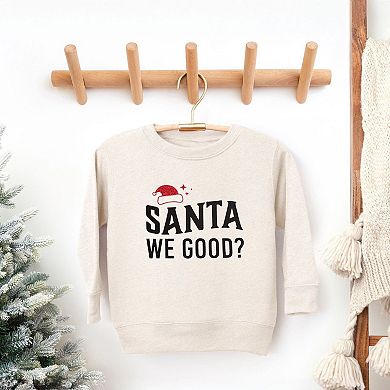 Santa We Good Glitter Toddler Graphic Sweatshirt