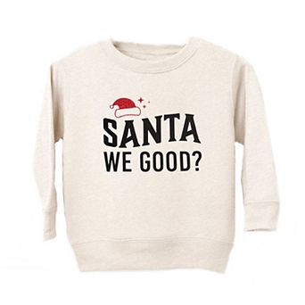 Santa We Good Glitter Toddler Graphic Sweatshirt