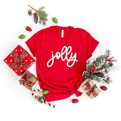 Jolly Bold Cursive Short Sleeve Graphic Tee