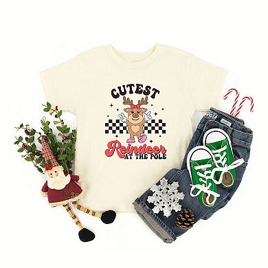 Cutest Reindeer At The Pole Youth Short Sleeve Graphic Tee
