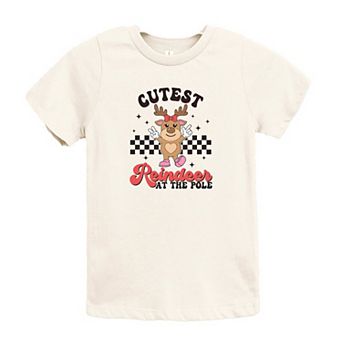 Cutest Reindeer At The Pole Youth Short Sleeve Graphic Tee