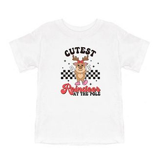 Cutest Reindeer At The Pole Youth Short Sleeve Graphic Tee