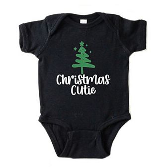The Juniper Shop Christmas Cutie Tree Glitter Baby Bodysuit