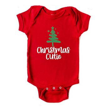The Juniper Shop Christmas Cutie Tree Glitter Baby Bodysuit