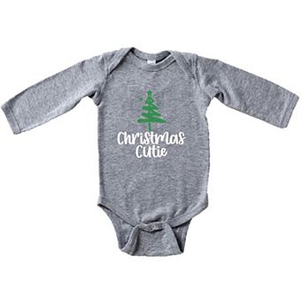 The Juniper Shop Christmas Cutie Tree Glitter Baby Long Sleeve Bodysuit